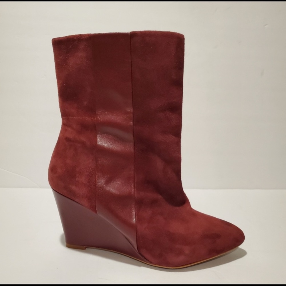 Zara Maroon Wedge Booties Sz. 7.5 (38)